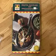 Mexican Fiesta FAJITA SIZZLER SET. Cast iron skillet/wicker trivet