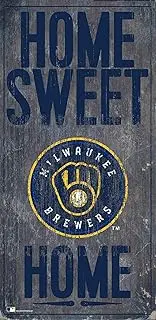 MLB Milwaukee Brewers Unisex Milwaukee Brewers Home Sweet Home Sign, Team Color, 6 x 12