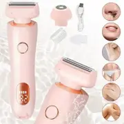 Timmer for Women Electric Razors for Women 2in1 Pubic Hair Trimmer IPX7 Waterproof Wet Dry Use Personal Trimmer Electric Shaver(Pink)
