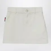 [GUCCI] White denim GG jacquard skirt 10 Y White