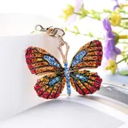 Cute Butterfly Shape Crystal Rhinestone Sparkling Keychain Bag Pendant Red