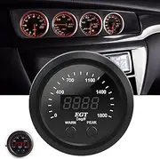 Car Exhaust Gas Temperature Gauge 2‑1/16 52mm Ultra Thin 0‑1800℉ Red LED Universal EGT with Electronic Sensor for Car Truck Vehicle Automotive