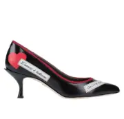 Dolce & Gabbana LORI Black Pumps with L'amore, Heart & D&G patches Sz 41/11 NIB