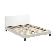 NNEED Bed Frame Double Size White Boucle