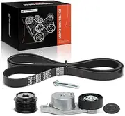 Engine Serpentine Belt Drive Kit Compatible with Dodge Grand Caravan 2001-2007, Caravan 2001-2007 & Chrysler Town & Country 2001-2007, Grand Voyager 2001-2002, Voyager 2001-2003 - 3.3L 3.8L