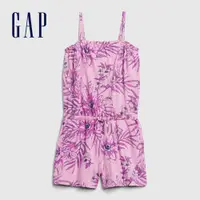在飛比找蝦皮商城優惠-Gap 女童裝 活力花卉吊帶連身短褲-粉色印花(578137