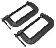 WEN CLC630 Heavy-Duty Cast Iron C-Clamps w/ 6" Jaw Opening 2.75" Throat, 2 Pack
