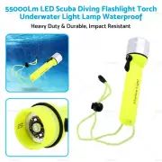 55000Lm LED Scuba Diving Waterproof Flashlight Torch Underwater Light Lamp