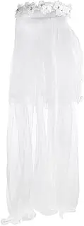 [NOLITOY] Chic Children's Wreath Headdress Veil Flower Headband Wedding Dance Party Accessory Light Weight Easy to Carry