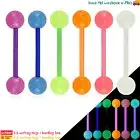 6PCS of Tongue Rings Glow in the Dark Acrylic Piercing Bars