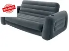 66552NP Inflatable Pull-Out Sofa with Cupholder, Velvety Surface, 2-in-1 Valve