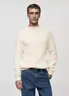 NEW MANGO Knitted cotton sweater OFF WHITE SIZE M /100%AUTHENTIC