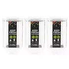 3x Lemon & Lime 1.15L Keep Fresh Storer Food Container Square Storage w/ Lid CLR