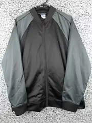 Starter Jacket Size Large L Black Gray Full Zip Track Varsity NWT
