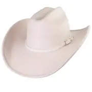 Cowboy Hat for Men Women - Western Cowboy Hat Felt Wide Brim Medium Off-white