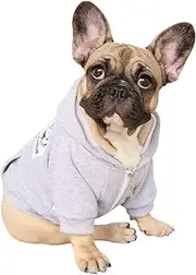 iChoue English Bulldog Clothes Hoodies for Dogs French Frenchie Pug English Boston Terrier Bully Pitbull Corgi Sweatshirt Sweater Clothing - Grey/XXLarge