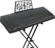 [Explore Land] Premium Piano Keyboard Dust Cover with Music Stand Opening - Stretchy Leather Piano Protector for 61-88 Keys Digital Electronic Piano (Black,61)