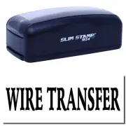 Large Pre-Inked Wire Transfer Stamp Size 1-13/16" Tall x 2-1/2" Wide