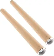 FOYTOKI Packaging Essential 2pcs Paperboard Drawing Tube Poster Tube Craft 3cm Id 2mm Thick Brown Cardboard Poster Holder