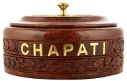 Wooden Casserole Hot Pot with Lid Tortilla Bread Chapati Box Serve Casserole