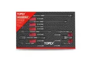 TOPEX 9-Piece Extension Bar Set 1/4" 3/8" and 1/2" Black Drive Socket Extensions