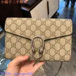 二手 GUCCI WOC 401231 咖啡色 PVC 卡其色內裡 酒神包 單肩/肩背/斜背包現貨