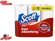 Scott Paper Towels, Choose-A-Sheet, 6 Double Rolls = 12 Regular Rolls