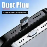 2Pcs Metal Dust Plug for iPhone 16 15 Pro Max – Type-C Charging Port Cover