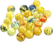 JUMPLAWN Glass Ball Toys for Marble Run Boys and Girls Plaything Marbles 14mm Mixed Color 100 Pieces Bag