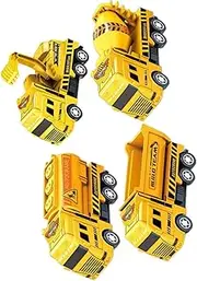 KOMBIUDA 4pcs Construction Truck Models Funny Pull Back for Develops Creativity Motor Skills Outdoor Plaything Car Playset for Young Builders