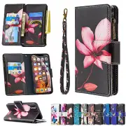 Zipper Bag Card Wallet Flip Phone Cover Case For iPhone 16 Plus Pro Max 15 14 13