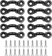 Set of 10 NUZAMAS Kayak Pad Eye Kit Kayak Tie Down Loops Deck Rigging Kit Nylon Padeye with 20 pcs Screws for Boat Canoe Kayaking Accessories