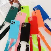 Crossbody Lanyard Silicone Soft Phone Case For iPhone 14 Pro Max 13 12 11 Cover