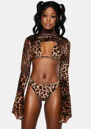 [RXCH] Leo Print Bikini Set