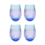 2x 2pc Urban Ellie Ombre Stemless Glass Wine/Beer Party Drinking Cup Aqua BLU 1