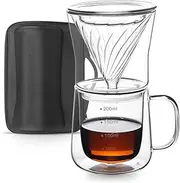TaiLake Coffee Self Brewing Cup – Perfect for Single Serve Coffee – Experience the Art of One Cup Pour Over Coffee Maker (Vortex Filter Set)
