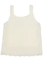Miss Mango Girls Crochet Tank, White, Size 9