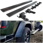 All Black Compatible for Jeep Gladiator JT 2020-2025 Deployed Running Boards Electric Side Steps Aluminium