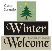 Stencil Winter Welcome Rustic Christmas Pine Tree Primitive Craft Sign Blocks