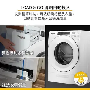 Whirlpool惠而浦15KG洗脫烘滾筒洗衣機8TWFC6810LW含配送+安裝【愛買】