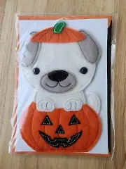 NIP Signature Puppy Pumpkin Halloween Greeting Card with Envelope