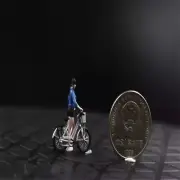 Resin 1/64 Diorama Miniature Toys Figures Painted Biycle Girl Figure Doll Model