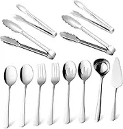 Cabilock 1Set Serving Utensils of Slotted Spoons Spatula Charcuterie Tongs Dinner Spoons for Elegant Dining Kitchen Cutlery for Any Occasion