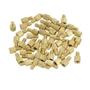 50Pack M2 3+3mm Male Thread Brass Round Standoff Spacer Screws PCB