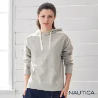 在飛比找momo購物網優惠-【NAUTICA】女裝保暖長版連帽長袖T恤(淺灰)