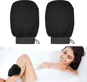 Vidaluxe Exfoliating Glove, Vidaluxe Glove, Premium Exfoliating Glove for Smooth and Radiant Skin, Even Glow Skin Exfoliating Glove, Exfoliating Body Scrubber Glove (2PCS-Black)