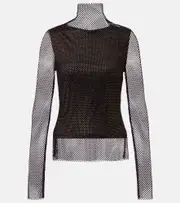 [Sportmax] Sportmax Gerarda embellished mesh top UK 14 black