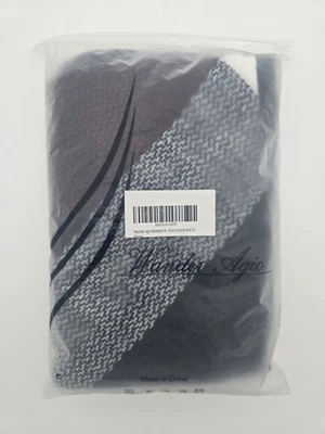 Wander Agio Women's Fashion Long Scarf, Large - Dark Blue Gray Red