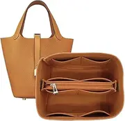 [XIAOYIBAIHUOUK] Bag Organizer Liner Storage Bag Insert for Hermes Picotin 18/22/26, Brown B