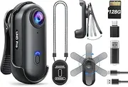 OBLOV W4 Mini Body Camera, Wearable Camera with 360°Rotatable Clip & Magnetic Clip, 120 Minutes for 1080P Recording, Easy to Use for Lecture, Traveling, Pet Walking and Outdoors Activities (128GB)